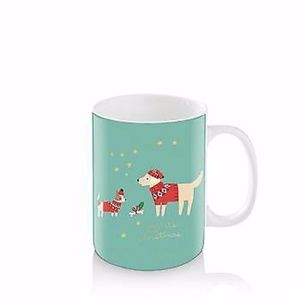 Fringe Studio "Yay! It's Christmas" Sweater Dog Bone Winter Holiday Kansas Mug